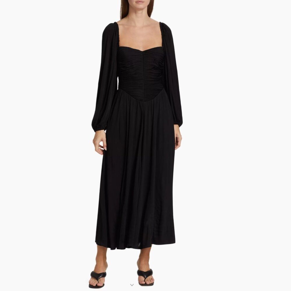 the westside Vivian Ruched Maxi Dress